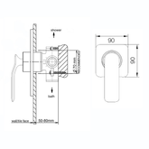 Synergii Shower/Bath Streamline Mixer - Matt Black